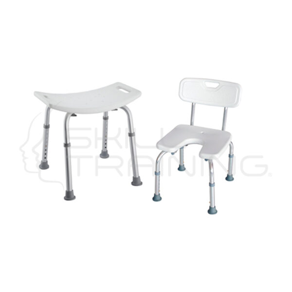 Silla (banqueta) de ducha con respaldo y rebaje - Imagen 1