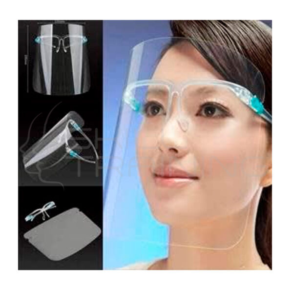 Mascara Transparente Protector Facial con Gafas - Imagen 1