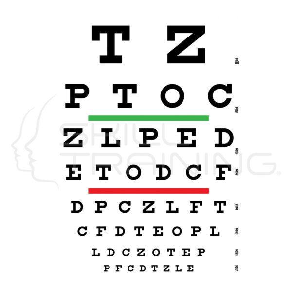 Tabla de evaluación agudeza visual Snellen - Imagen 1