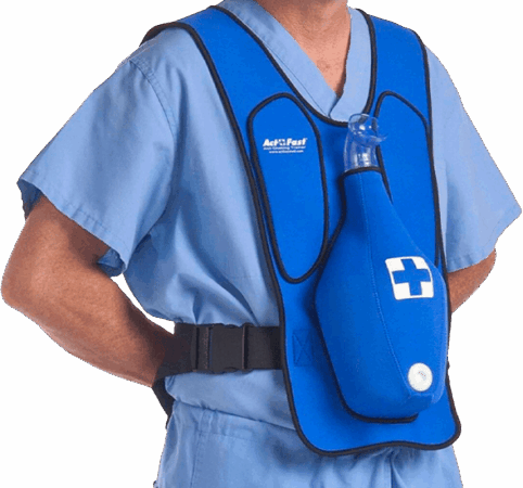 Chaleco azul adulto para practicar maniobra de Heimlich